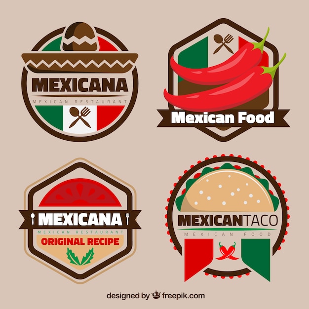 Colorful mexican logos for restaurants