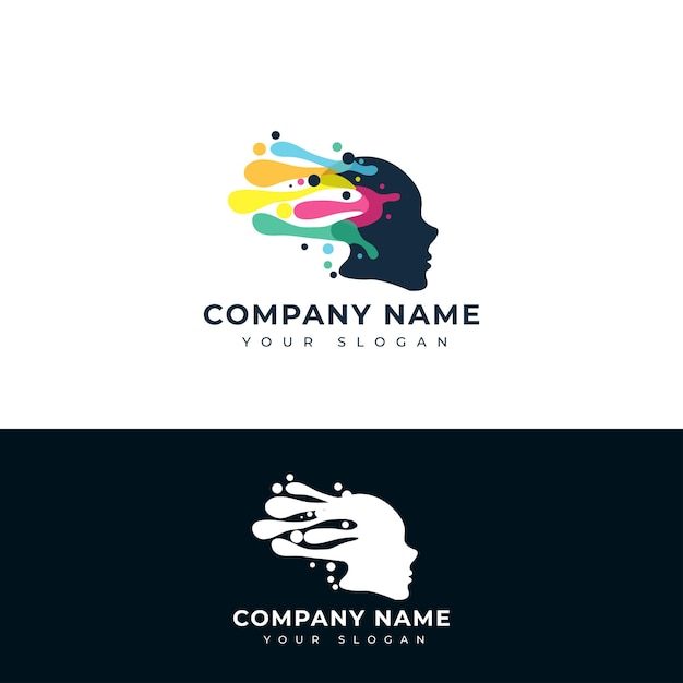 Vector colorful mind logo vector design