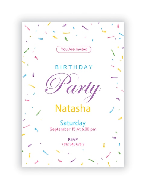 Colorful minimal happy birthday invitation