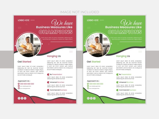 Vector colorful minimalist flyer design template vector design