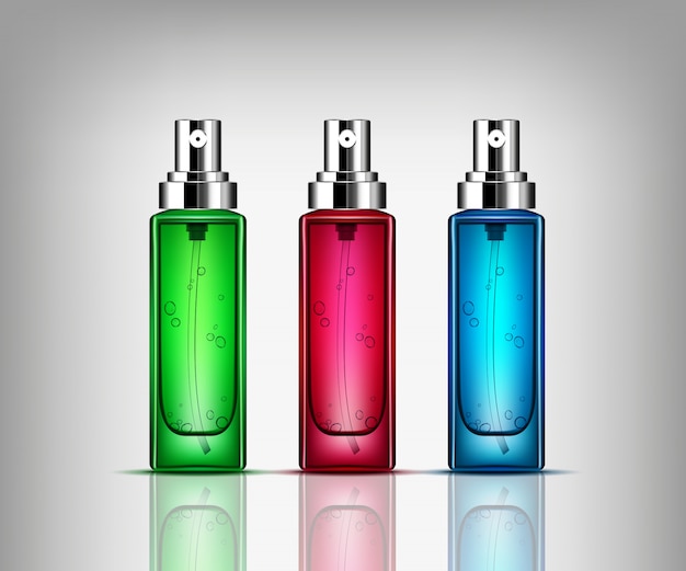 colorful mockup cosmetic bottles isolated 