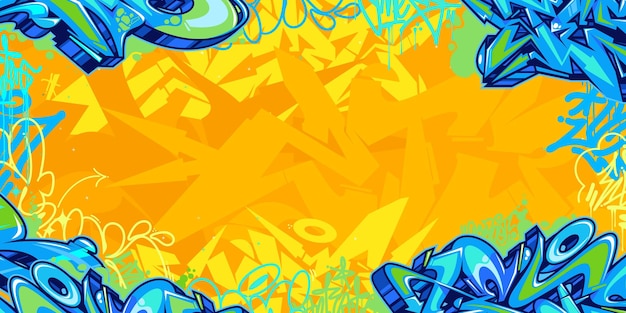 Colorful modern abstract urban style hiphop graffiti street art vector illustration background