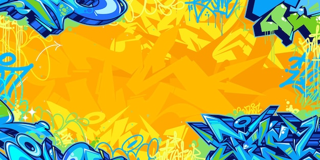 Colorful Modern Abstract Urban Style Hiphop Graffiti Street Art Vector Illustration Background