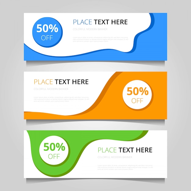 Colorful modern banners template