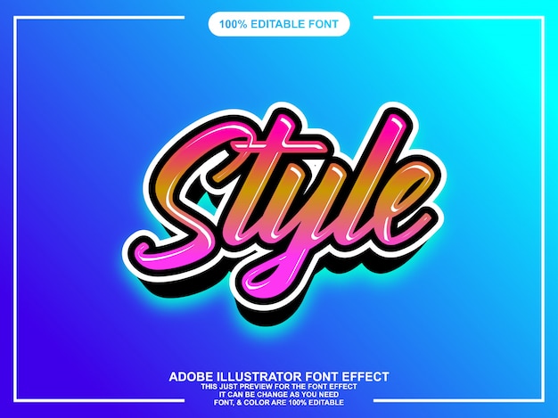 colorful modern brush script graphic style editable font