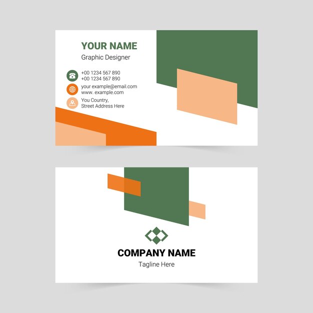 Vector colorful modern business card template