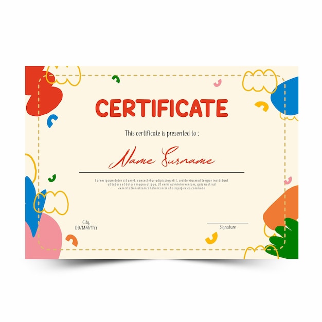 Colorful and Modern Certificate Template