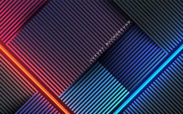 Colorful modern diagonal dimension abstract background with orange and blue neon light