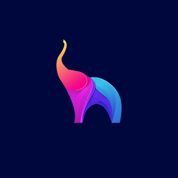 Colorful modern elephant logo design vector