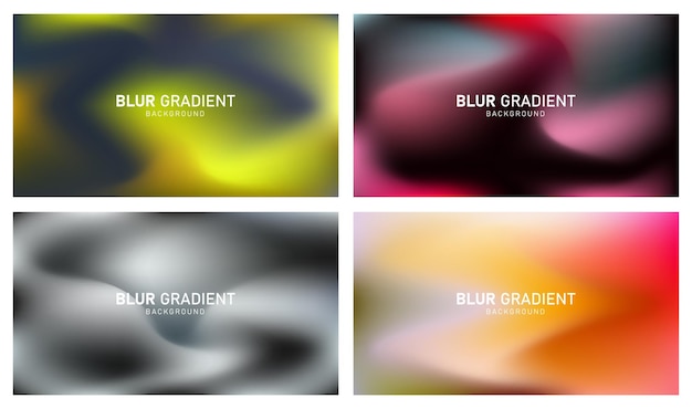 Colorful modern gradient blur background set design