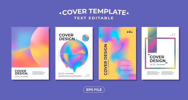 Colorful modern gradient covers template set