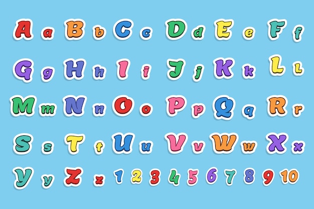 Vector colorful modern kids 3d alphabet design, font effect style