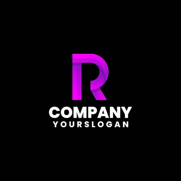 colorful modern letter R logo design