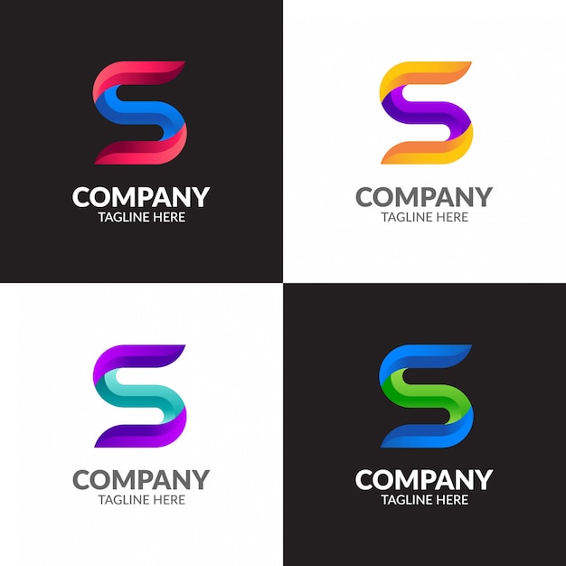 colorful modern letter s logo design