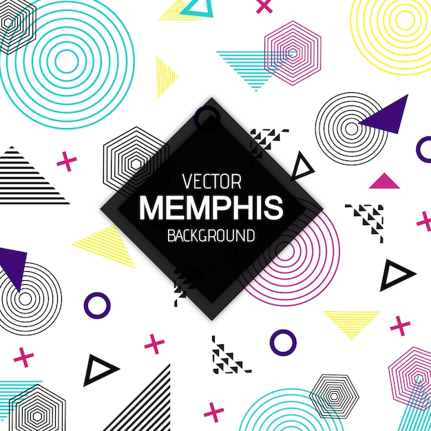 Colorful modern memphis pattern background