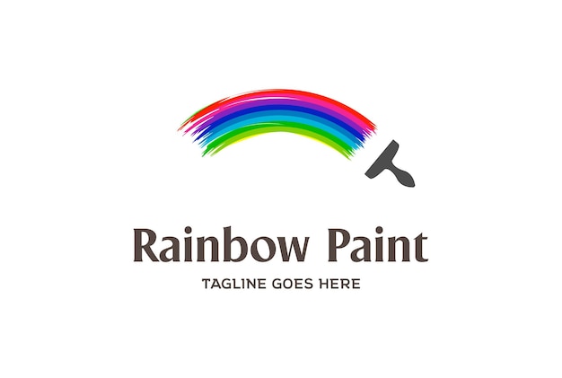 Colore arcobaleno moderno colorato con pennello logo design vector