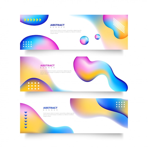 colorful Modern set of abstract liquid banners template