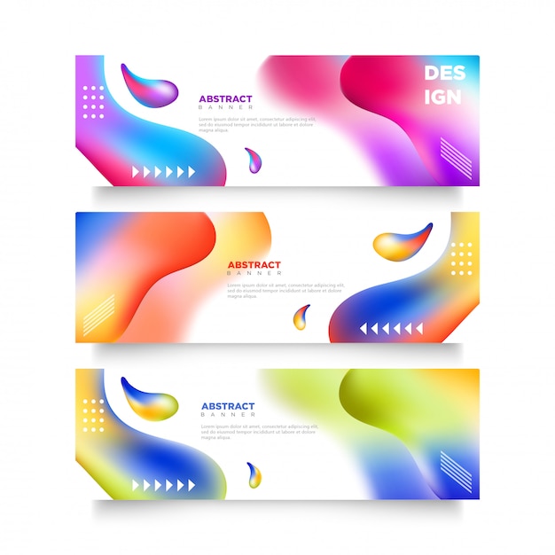 colorful Modern set of abstract liquid banners template