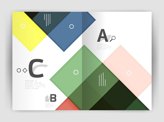 Colorful modern stripes business flyer Vector design for print workflow layout diagram number options or web design