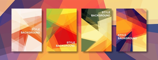 Colorful modern style abstract poster and simple shape cover design