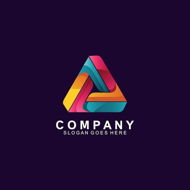 Colorful modern triangle logo design