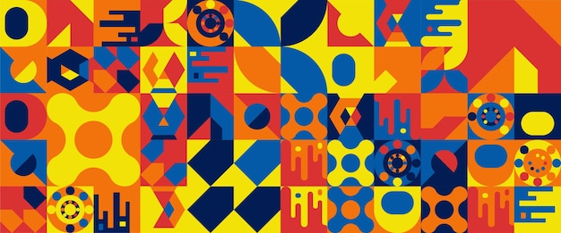 Цветный современный вектор абстрактный геометрический фон с кругами прямоугольниками и квадратами простые формы графический образец для веб-дизайна бизнес-презентация веб-сайт заголовок приглашение фон