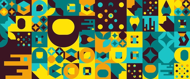 colorful modern vector abstract geometric background with circles rectangles and squares simple shapes graphic pattern for web design business presentation website header invitation background