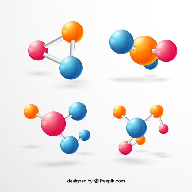 Colorful molecules with cute style