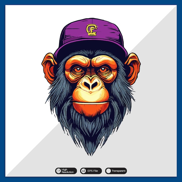 Vector colorful monkey vector tshirt design