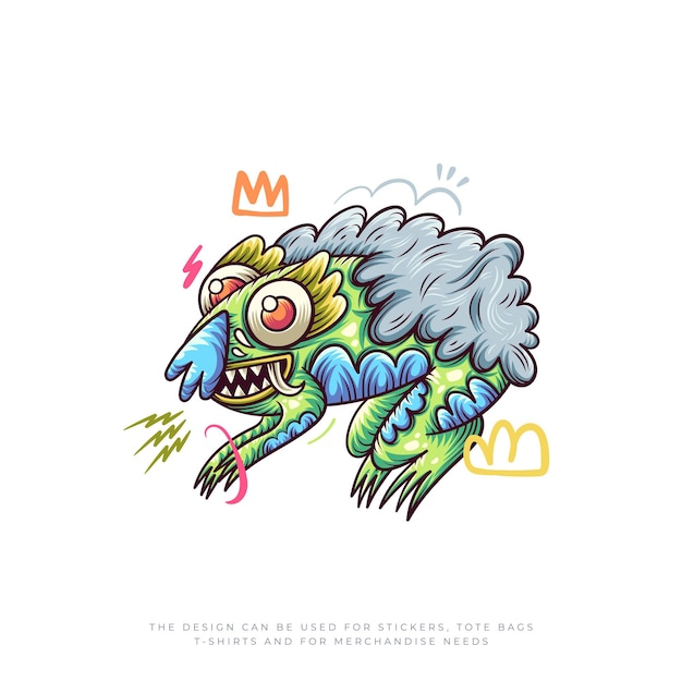 Vector colorful monster cute vector illustration design