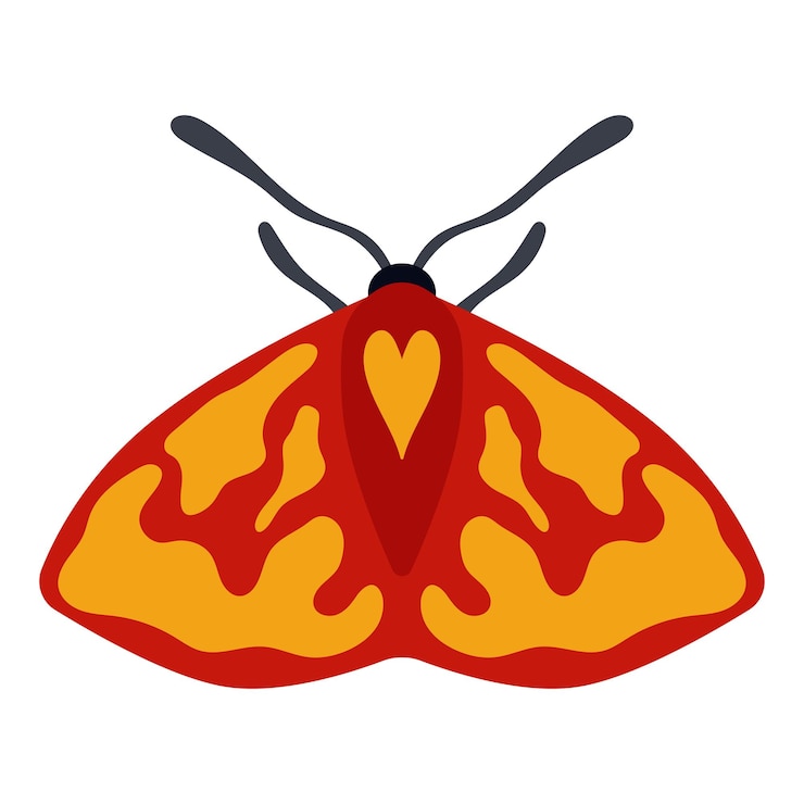 Vector 鮮やかな赤とオレンジのパターンを備えた鮮やかなベクトルイラスト 活発な昆虫のイメージと鮮やかな色を必要とするデザインに最適です