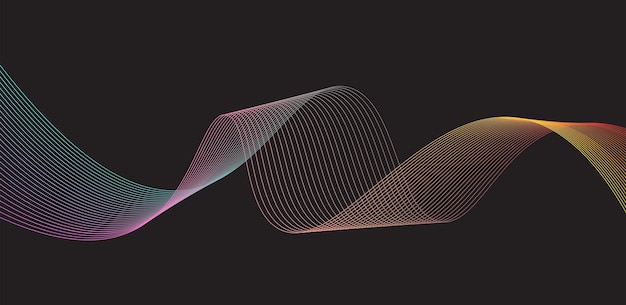 Colorful motion sound wave on a dark background