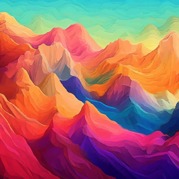 Colorful mountain background Abstract cute landscape background