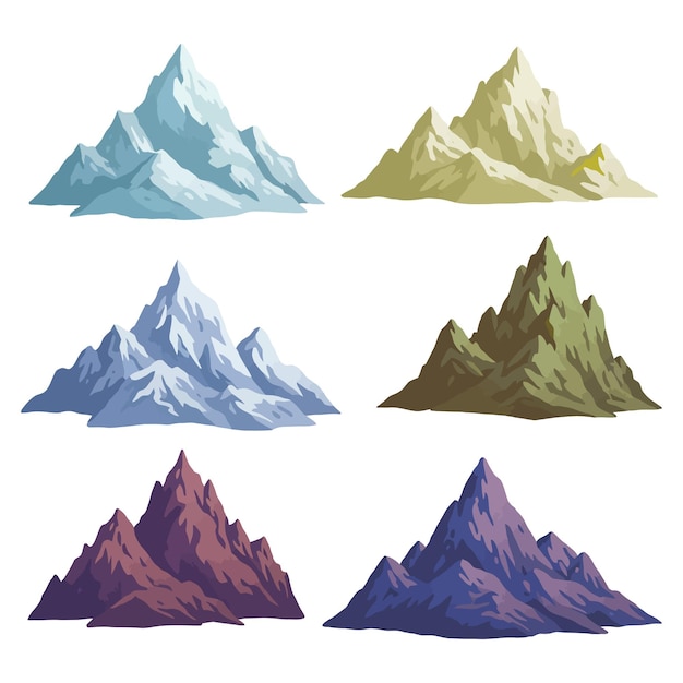 デザインと背景のためのカラフルな山のイラスト