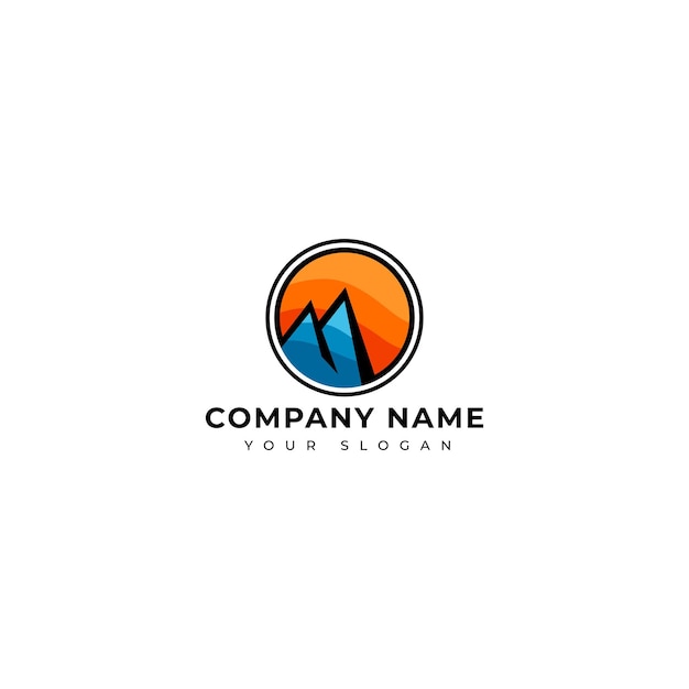 Colorful mountain logo vector design template