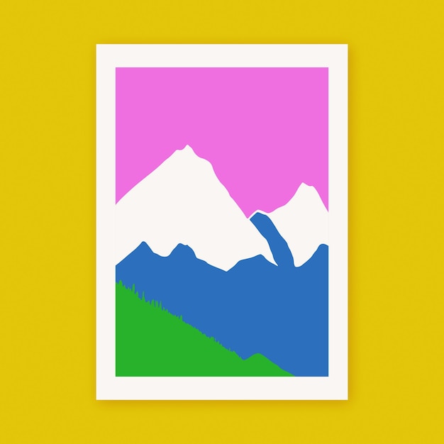 Colorful Mountains Travel Art Print