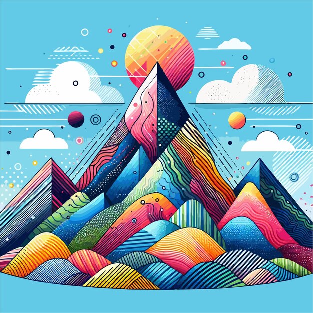 Vector colorful mountains vector 108