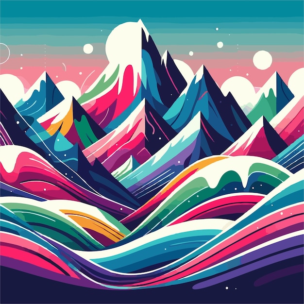 Vector colorful mountains vector 140
