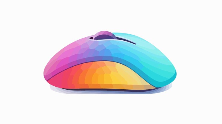 Vector colorful mouse icon flat vector