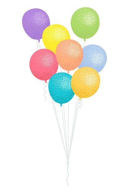 Vector colorful multi color balloons illustration