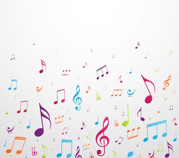 Vector colorful music notes background