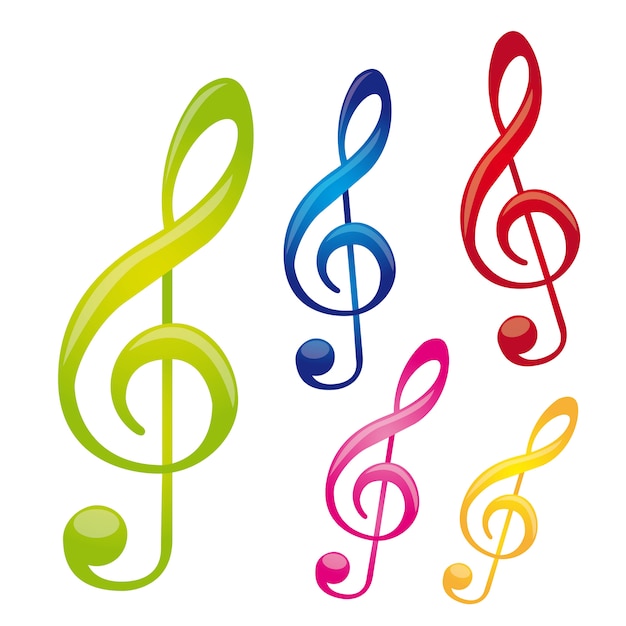 colorful music notes isolated over white background vector