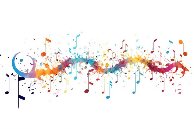 Colorful Musical Note Background