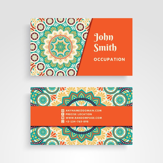 Vector colorful mystical business card