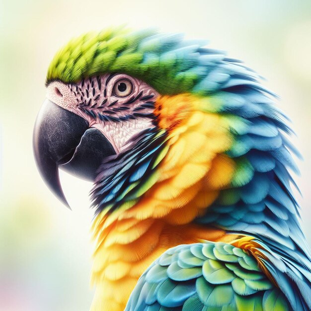 Animali selvatici naturali colorati uccelli animali pappagallo ara vector art illustrazione avatar icon wallpaper pic e