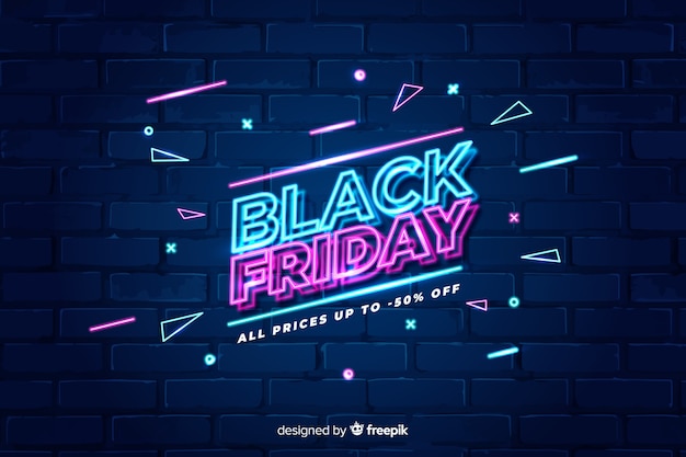 Colorful neon black friday