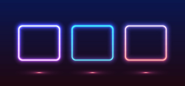 Colorful neon lights flashing in green blue white pink and violet on an abstract background