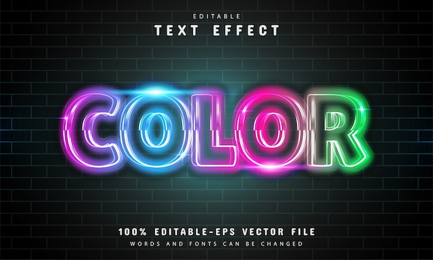 Colorful neon text effect