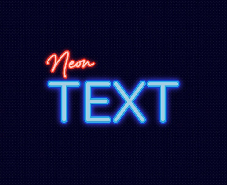 Vector colorful neon text effect