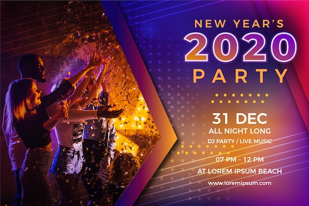 Colorful new year party concept